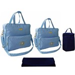 Assistência Técnica e Garantia do produto Kit Bolsa Bebê Azul Claro Trocador Porta Mamadeira CTP72