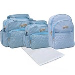 Assistência Técnica e Garantia do produto Kit Bolsa Bebê Maternidade Azul Claro Mochila Trocador CA215MT