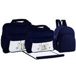 Assistência Técnica e Garantia do produto Kit Bolsa Bebê Maternidade Azul Marinho Mochila Trocador CA107MT