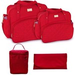 Assistência Técnica e Garantia do produto Kit Bolsa Bebê Vermelha Trocador Porta Mamadeira CTP307