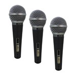Assistência Técnica e Garantia do produto Kit C/ 3 Microfones CSR HT48 Dinâmico P/ Vocal Voz Similar SM58