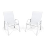 Assistência Técnica e Garantia do produto Kit 2 Cadeira Riviera Piscina Alumínio Branco Tela Branco