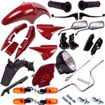 Assistência Técnica e Garantia do produto Kit Carenagem + Kit Guidao Pisca Cg 150 Titan 2006 a 2008 Vermelho