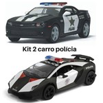 Assistência Técnica e Garantia do produto Kit 2 Carrinho de Coleção Camaro + Lamborghini Policia Kinsmart 1/38
