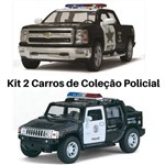 Assistência Técnica e Garantia do produto Kit 2 Carros de Coleção Policial Hummer e Silverado Cor Preto Polícia