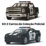 Assistência Técnica e Garantia do produto Kit 2 Carros de Coleção Viatura Policial / Polícia Camaro e Silverado Cor Preto