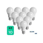 Assistência Técnica e Garantia do produto Kit com 10 Lâmpadas LED BULBO 6W ELGIN A55