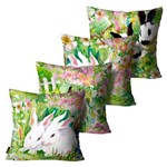 Assistência Técnica e Garantia do produto Kit com 4 Almofadas de Páscoa Coelhos Verde 45x45cm