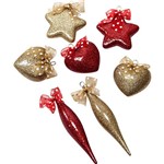 Assistência Técnica e Garantia do produto Kit com 24 Enfeites Natalinos Vermelho e Dourado - Christmas Traditions