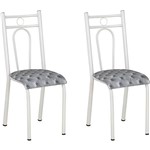Assistência Técnica e Garantia do produto Kit com 2 Cadeiras 023 Branco Estampa Capitone - Artefamol