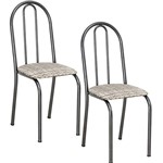 Assistência Técnica e Garantia do produto Kit com 2 Cadeiras 005 Craqueado Preto Estampa Rattan - Artefamol