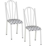 Assistência Técnica e Garantia do produto Kit com 2 Cadeiras 021 Branco Estampa Capitone - Artefamol