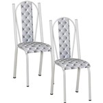 Assistência Técnica e Garantia do produto Kit com 2 Cadeiras 028 Branco Estampa Capitone - Artefamol