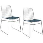 Assistência Técnica e Garantia do produto Kit com 2 Cadeiras Nicole Cromada Couríssimo Azul Noturno - Carraro