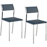 Assistência Técnica e Garantia do produto Kit com 2 Cadeiras Sofia Cromada Napa Azul Noturno - Carraro