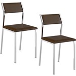 Assistência Técnica e Garantia do produto Kit com 2 Cadeiras Sofia Cromada Napa Cacau - Carraro