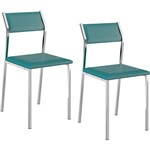 Assistência Técnica e Garantia do produto Kit com 2 Cadeiras Sofia Cromada Napa Turquesa - Carraro