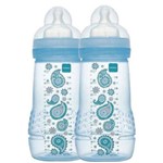 Assistência Técnica e Garantia do produto Kit com 2 Mamadeiras MAM Easy Active - Fashion Bottle 270ml Azul