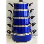 Assistência Técnica e Garantia do produto Kit / Conjunto / Jogo de Panela de Alumínio com Tampa de Vidro 5 Peças - Azul Verniz (Luxo)