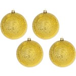 Assistência Técnica e Garantia do produto Kit de Bolas Decoradas Douradas, 4 Peças - Christmas Traditions