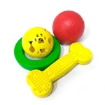 Assistência Técnica e Garantia do produto Kit de Brinquedos para Cachorros Beriflex Amarelo, Verde e Vermelho