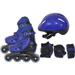 Assistência Técnica e Garantia do produto Kit de Patins Radical Rollers Completo Azul - Bel Sports