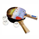 Assistência Técnica e Garantia do produto Kit de Tênis de Mesa / Ping Pong - 02 Raquetes + 03 Bolinhas Klopf 5055