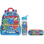 Assistência Técnica e Garantia do produto Kit Escolar Mochila G + Estojo + Garrafa DMW PJ Masks Team (11549+11551+11553)