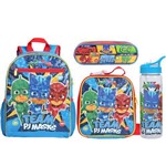 Assistência Técnica e Garantia do produto Kit Escolar Mochila G + Lancheira + Estojo + Garrafa DMW PJ Masks Team (11551+11552+11553+11557)