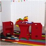Assistência Técnica e Garantia do produto Kit Infantil 1 Mesa e 2 Bancos Clei Caroti Kit Cubos Baby Bramov Móveis Vermelho