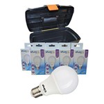Assistência Técnica e Garantia do produto Kit Lamp Bulbo Led 4,8W Branca E-27 Bivolt Galaxy Led 8pçs + Cx Organizadora Preta