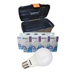Assistência Técnica e Garantia do produto Kit Lamp Bulbo Led 7W Branca E-27 Bivolt Galaxy Led 10pçs + Cx Organizadora Preta
