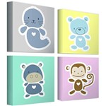 Assistência Técnica e Garantia do produto Kit Mini Quadros Animals Baby (20x20x18cm) - Haus For Fun