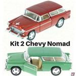 Assistência Técnica e Garantia do produto Kit 2 Miniatura Carrinho Coleção Chevrolet Chevy Nomad Ano 1955 Vintage Escala 1/40