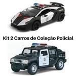 Assistência Técnica e Garantia do produto Kit 2 Miniatura Carros de Coleção Viatura Policial / Polícia Lamborghini e Hummer Cor Preto
