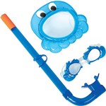 Assistência Técnica e Garantia do produto Kit Natação Infantil Snorkel + Óculos + Máscara Azul - Bestway