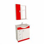 Assistência Técnica e Garantia do produto Kit para Banheiro Tomdo Pratiko 3 Peças - Branco e Vermelho