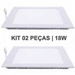 Assistência Técnica e Garantia do produto Kit 2 Plafon 18W Luminária LED Painel Embutir QUADRADO Branco Frio SLIM