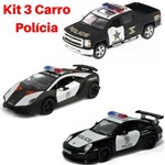 Assistência Técnica e Garantia do produto Kit 3 Réplica em Miniatura de Carros Policial Policia Ferro Kinsmart