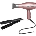 Assistência Técnica e Garantia do produto Kit Secador Fox Íon 3 127v Rose Taiff + Chapa Ceramica Bivolt Taiff