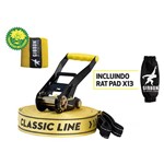 Assistência Técnica e Garantia do produto Kit Slackline Gibbon Classic Line 15 Metros com Treewear Amarelo