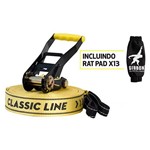 Assistência Técnica e Garantia do produto Kit Slackline Gibbon Classic Line 25 Metros Amarelo