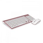Assistência Técnica e Garantia do produto Kit Teclado + Mouse Sem Fio K-w510pwh Pink e Branco C3tech