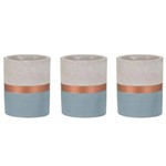Assistência Técnica e Garantia do produto Kit Vaso Azul e Cobre de Cimento 3 Peças
