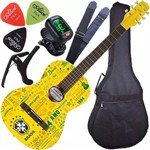 Assistência Técnica e Garantia do produto Kit Violão Acústico Waldman Uniform Copa Cbf Brasil Amarelo