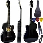 Assistência Técnica e Garantia do produto Kit Violão Flat Eletroacústico Giannini Sf14 Bk Aço Completo