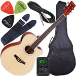 Assistência Técnica e Garantia do produto Kit Violão Folk Aço Eletroacústico Gsf1r Giannini Natural