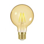 Assistência Técnica e Garantia do produto Lâmpada LED Bulbo Vintage Filamento Dimerizavel G80 Taschibra 220V Âmbar - Caixa com 6 Unidade -