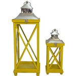 Assistência Técnica e Garantia do produto Lanternas Decorativas Conjunto 2 Peças Amarelo/prata - Oldway