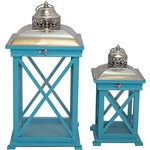 Assistência Técnica e Garantia do produto Lanternas Decorativas Conjunto 2 Peças Azul - Oldway